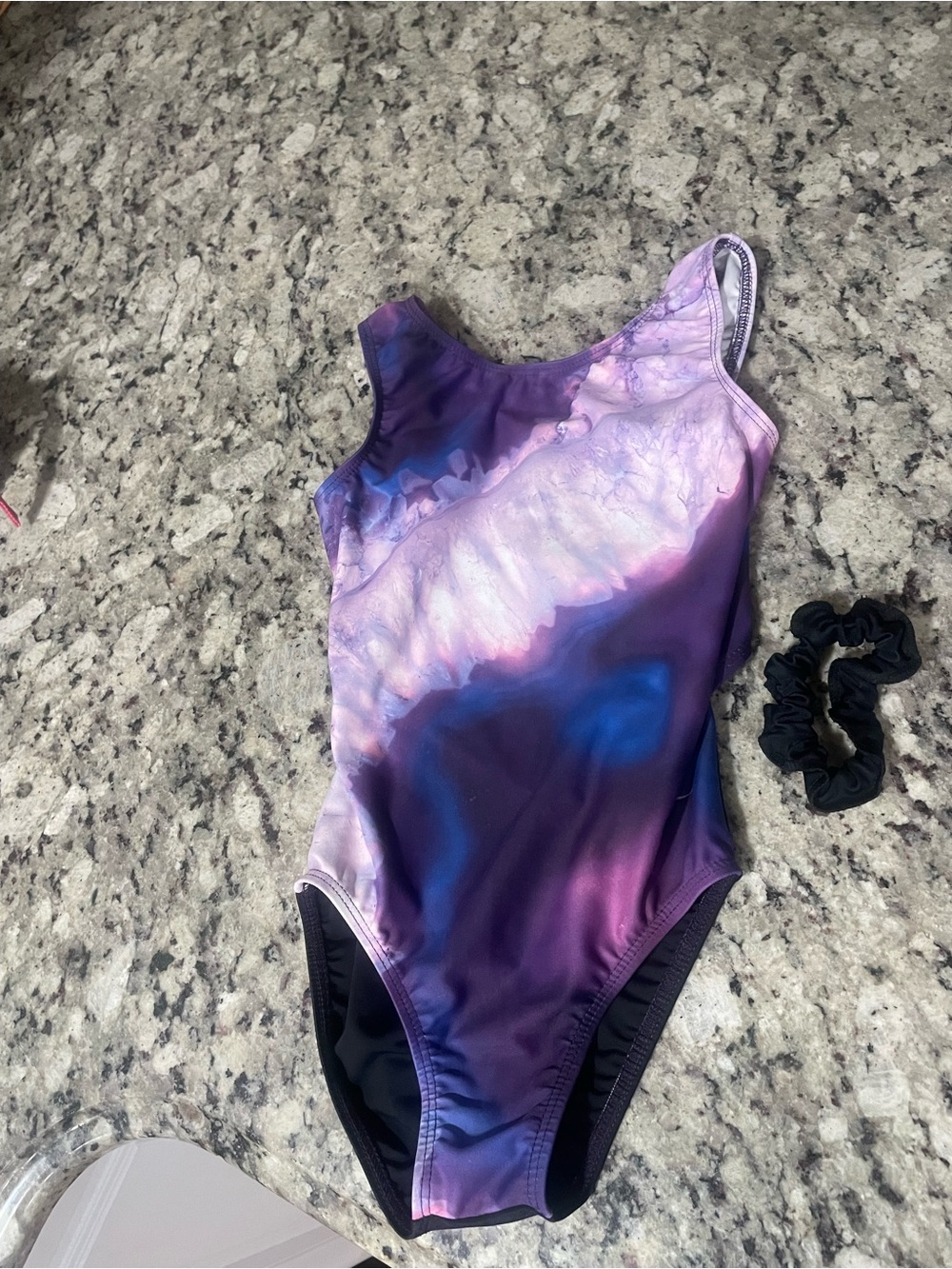 Destira Glamethyst Girls Purple Tie-Dye One-Piece Leotard Child Medium
